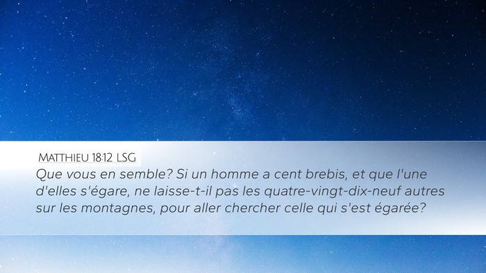 Matthieu 18:12 LSG Bible Verse Image