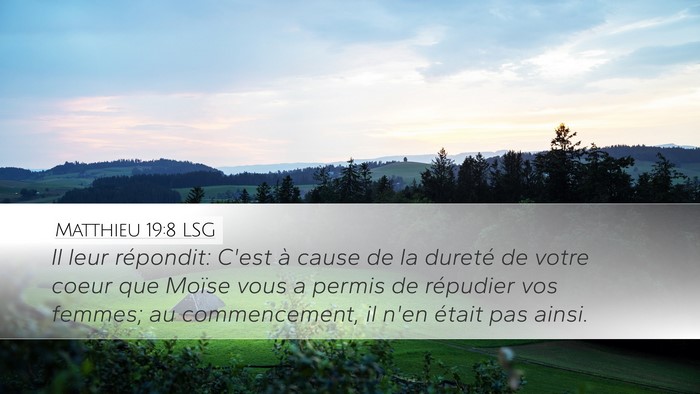 Matthieu 19:8 LSG Bible Verse Image