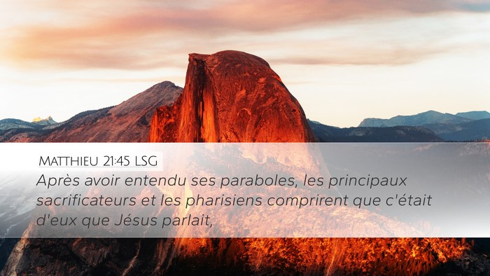 Matthieu 21:45 LSG Bible Verse Image