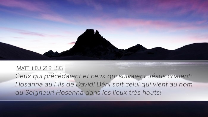 Matthieu 21:9 LSG Bible Verse Image