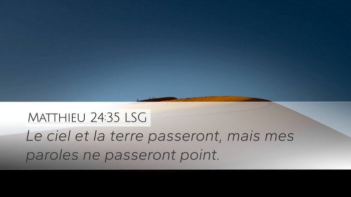Matthieu 24:35 LSG Bible Verse Image