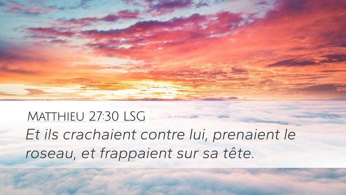Matthieu 27:30 LSG Bible Verse Image
