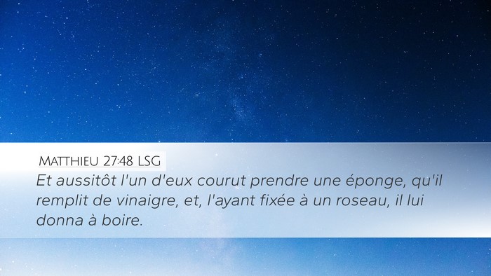 Matthieu 27:48 LSG Bible Verse Image