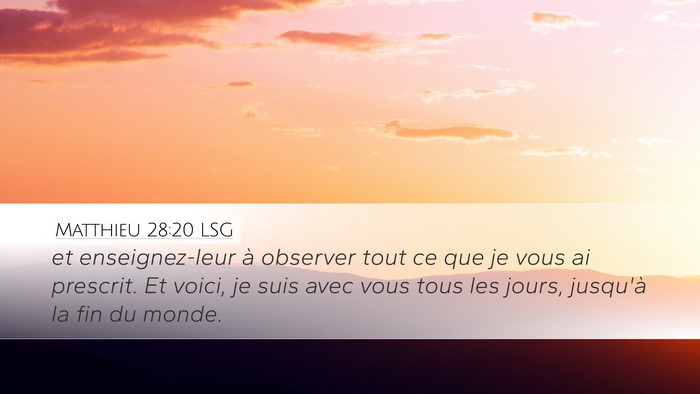Matthieu 28:20 LSG Bible Verse Image