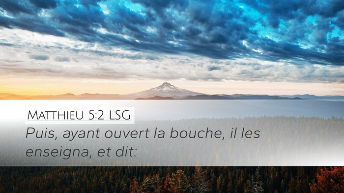Matthieu 5:2 LSG Bible Verse Image