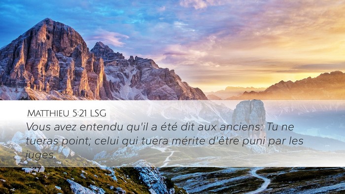Matthieu 5:21 LSG Bible Verse Image