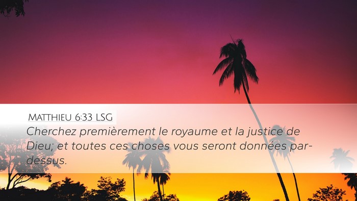 Matthieu 6:33 LSG Bible Verse Image