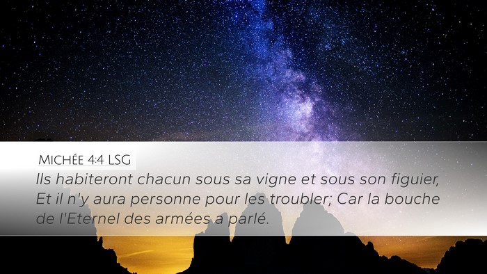 Michée 4:4 LSG Bible Verse Image