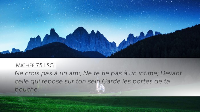 Michée 7:5 LSG Bible Verse Image