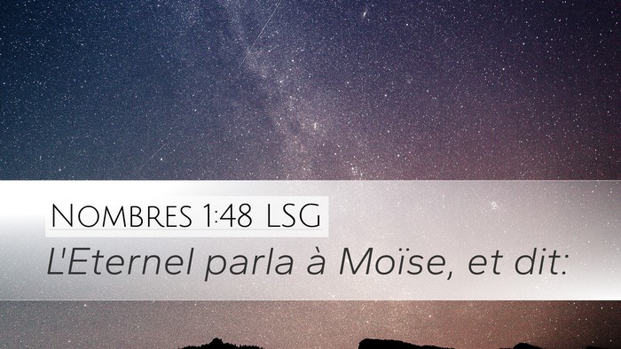 Nombres 1:48 LSG Desktop Wallpaper - L'Eternel parla à Moïse, et - Desktop Bible Verse Wallpaper