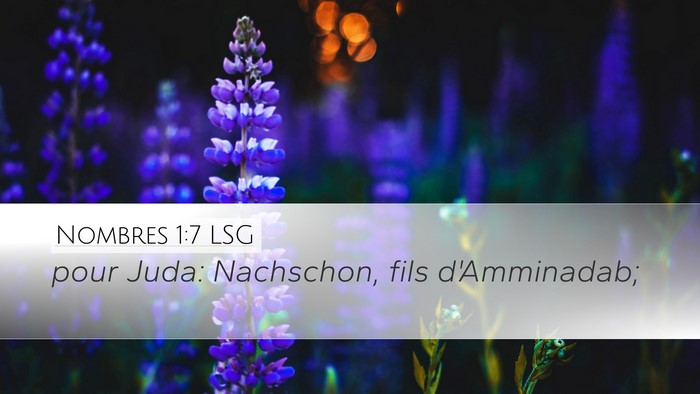 Nombres 1:7 LSG Bible Verse Image
