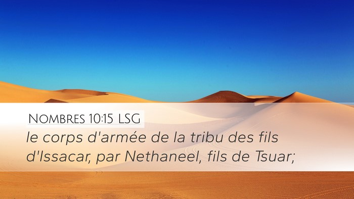 Nombres 10:15 LSG Bible Verse Image
