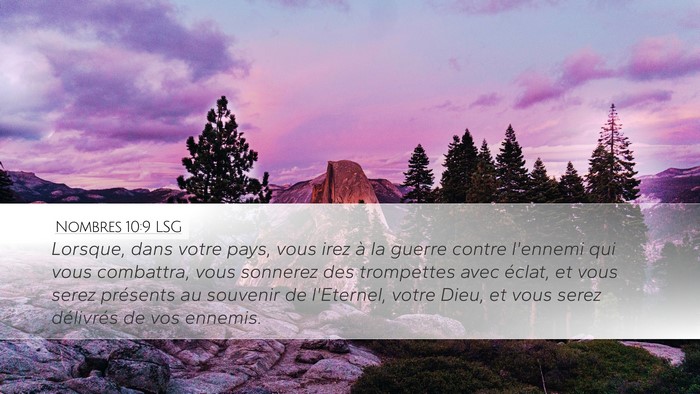 Nombres 10:9 LSG Bible Verse Image