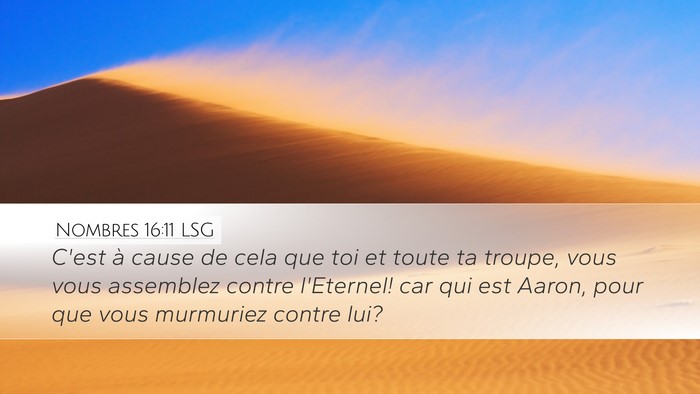 Nombres 16:11 LSG Bible Verse Image
