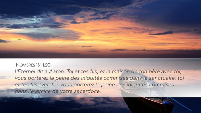Nombres 18:1 LSG Desktop Wallpaper - L'Eternel dit à Aaron: Toi et tes fils, et la - Desktop Bible Verse Wallpaper