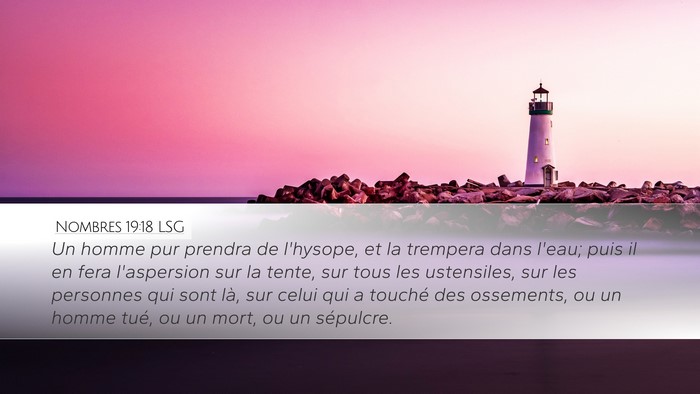 Nombres 19:18 LSG Bible Verse Image