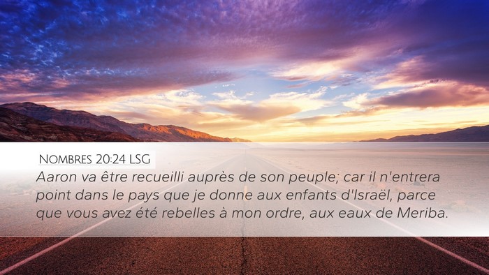 Nombres 20:24 LSG Bible Verse Image