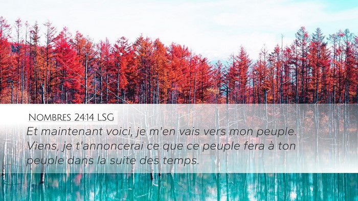 Nombres 24:14 LSG Bible Verse Image