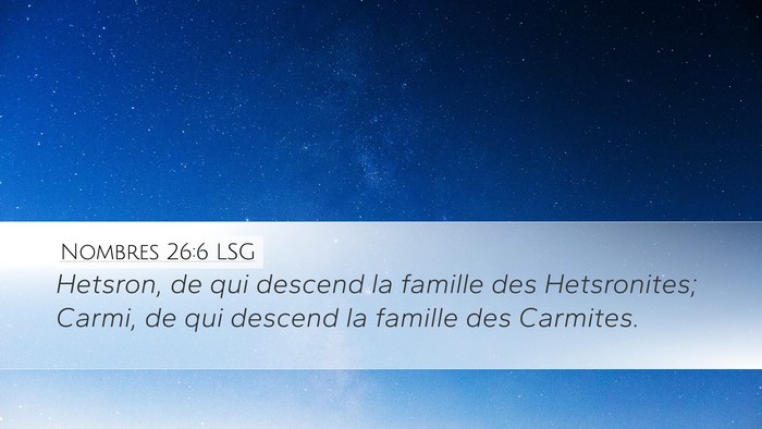 Nombres 26:6 LSG Bible Verse Image