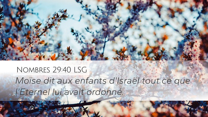 Nombres 29:40 LSG Desktop Wallpaper - Moïse dit aux enfants d'Israël tout ce que - Desktop Bible Verse Wallpaper