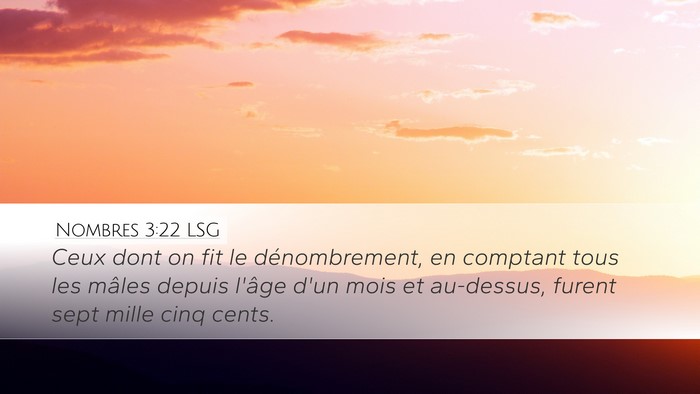 Nombres 3:22 LSG Desktop Wallpaper - Ceux dont on fit le dénombrement, en comptant - Desktop Bible Verse Wallpaper