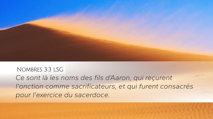 Nombres 3:3 LSG Bible Verse Image