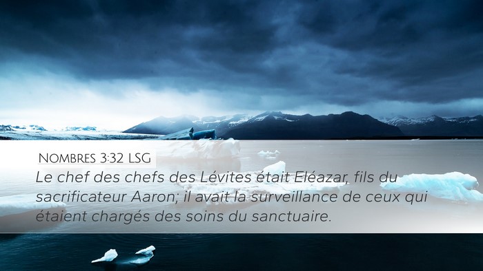 Nombres 3:32 LSG Bible Verse Image