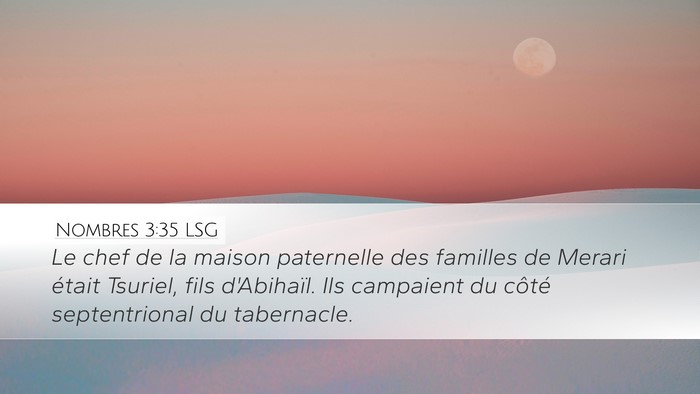 Nombres 3:35 LSG Desktop Wallpaper - Le chef de la maison paternelle des familles de - Desktop Bible Verse Wallpaper