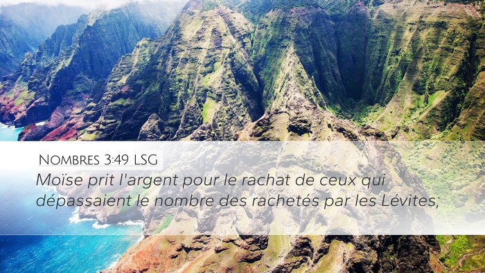 Nombres 3:49 LSG Desktop Wallpaper - Moïse prit l'argent pour le rachat de ceux qui - Desktop Bible Verse Wallpaper