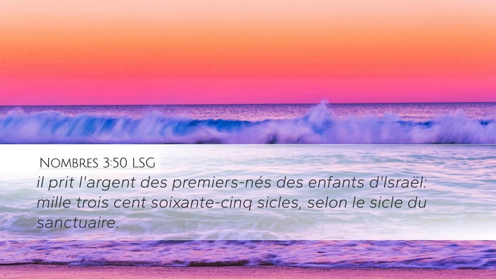 Nombres 3:50 LSG Bible Verse Image