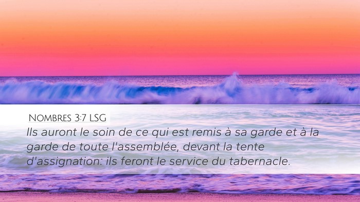 Nombres 3:7 LSG Bible Verse Image