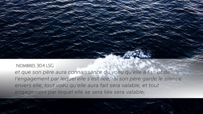 Nombres 30:4 LSG Desktop Wallpaper - et que son père aura connaissance du voeu - Desktop Bible Verse Wallpaper