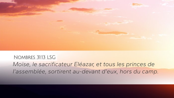 Nombres 31:13 LSG Desktop Wallpaper - Moïse, le sacrificateur Eléazar, et tous les - Desktop Bible Verse Wallpaper