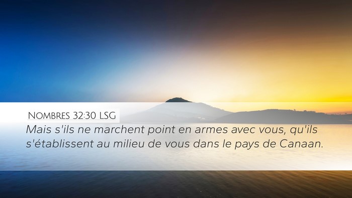 Nombres 32:30 LSG Desktop Wallpaper - Mais s'ils ne marchent point en armes avec vous, - Desktop Bible Verse Wallpaper