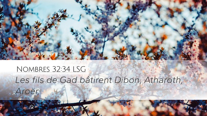 Nombres 32:34 LSG Bible Verse Image