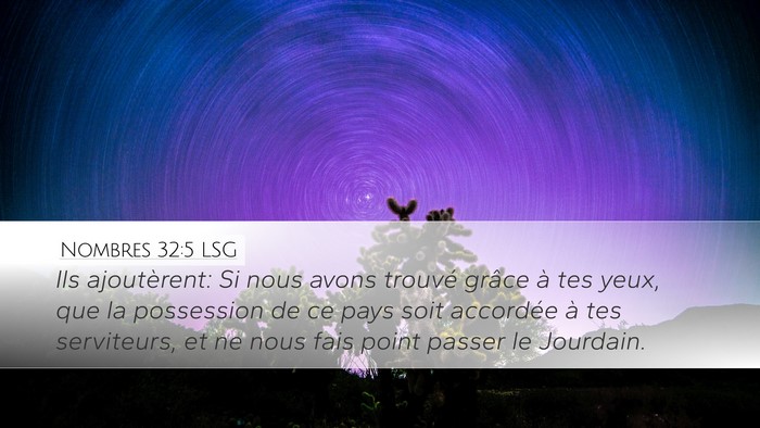 Nombres 32:5 LSG Bible Verse Image