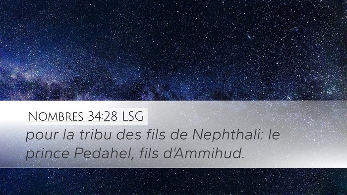 Nombres 34:28 LSG Desktop Wallpaper - pour la tribu des fils de Nephthali: le prince - Desktop Bible Verse Wallpaper