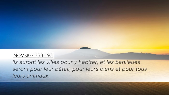 Nombres 35:3 LSG Desktop Wallpaper - Ils auront les villes pour y habiter; et les - Desktop Bible Verse Wallpaper