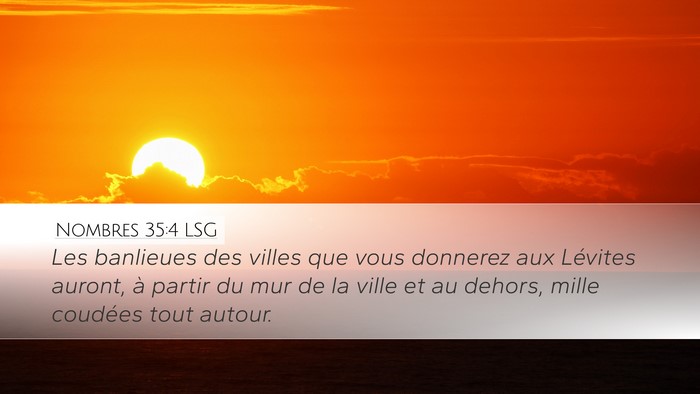 Nombres 35:4 LSG Desktop Wallpaper - Les banlieues des villes que vous donnerez aux - Desktop Bible Verse Wallpaper