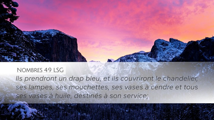Nombres 4:9 LSG Bible Verse Image