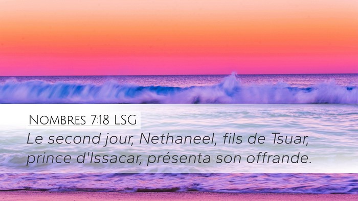 Nombres 7:18 LSG Bible Verse Image