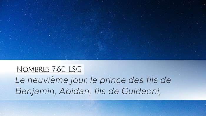 Nombres 7:60 LSG Bible Verse Image