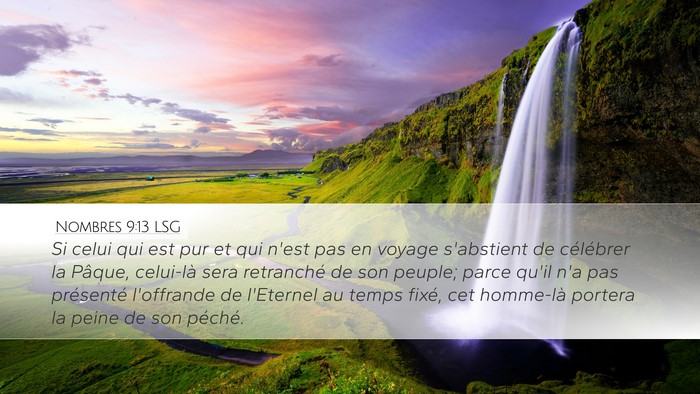 Nombres 9:13 LSG Bible Verse Image