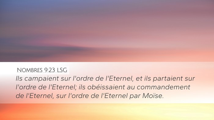 Nombres 9:23 LSG Bible Verse Image