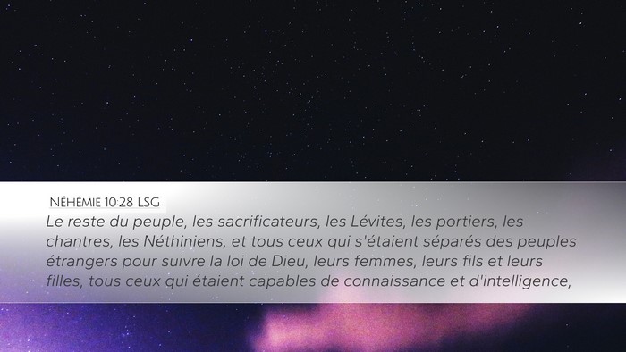 Néhémie 10:28 LSG Bible Verse Image