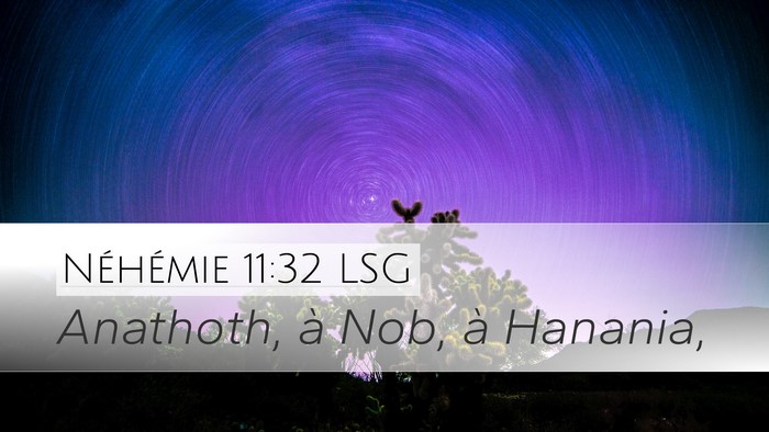 Néhémie 11:32 LSG Bible Verse Image