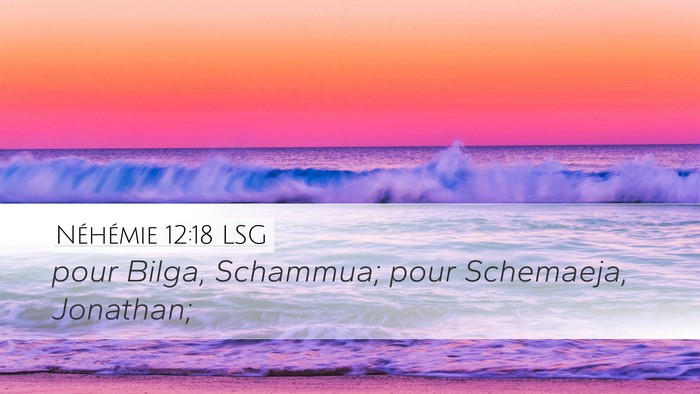 Néhémie 12:18 LSG Bible Verse Image