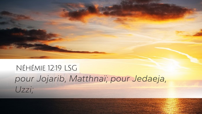 Néhémie 12:19 LSG Bible Verse Image