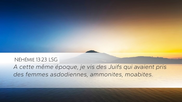 Néhémie 13:23 LSG Bible Verse Image