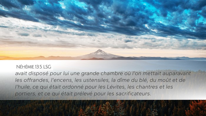 Néhémie 13:5 LSG Bible Verse Image